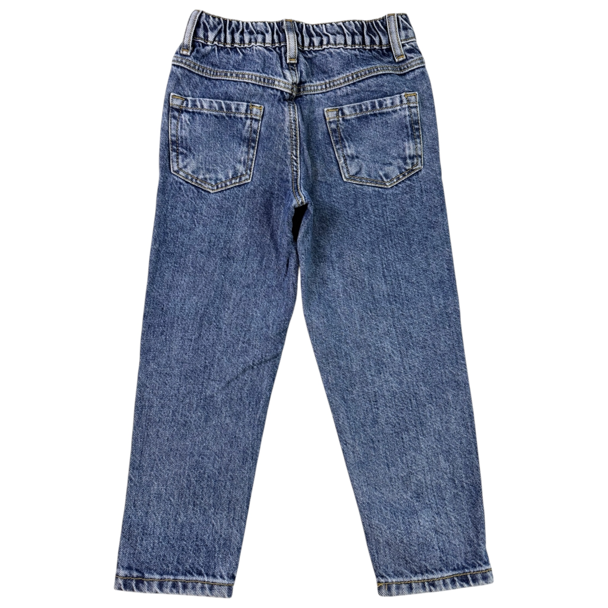 Modré relaxed fit rifle s motýlky na kolenou