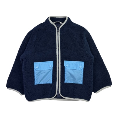 Modrá fleece bunda s kapsami H&M