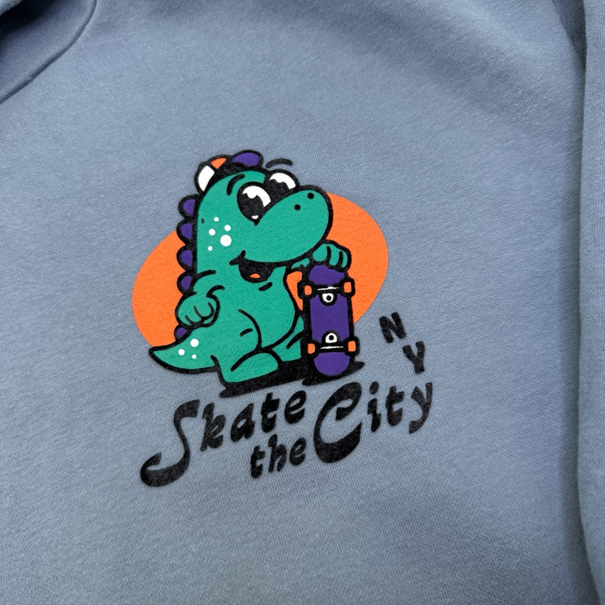 Modrá oversize mikina s dinosaurem Next