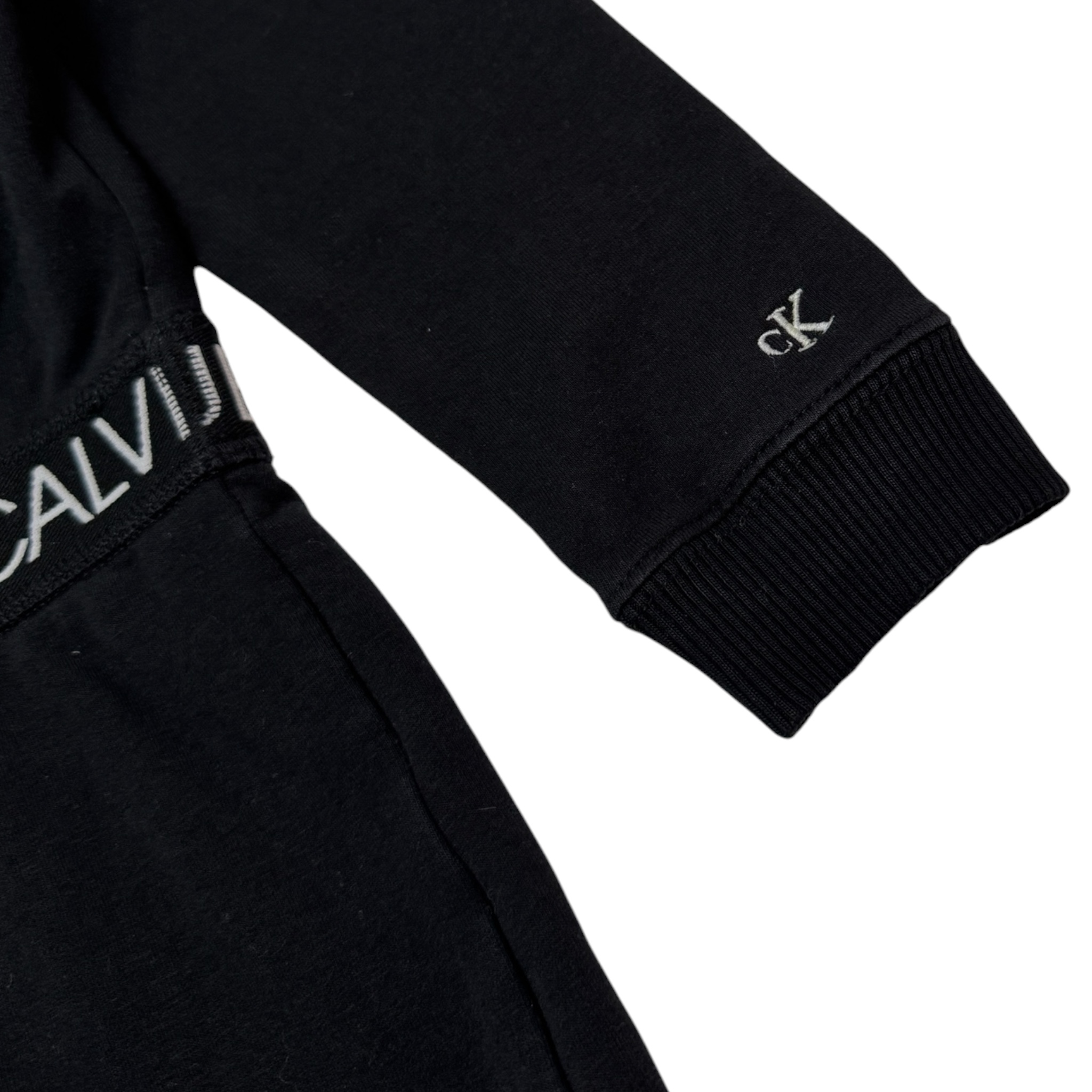 Černé teplákové šaty s gumou v pase CALVIN KLEIN