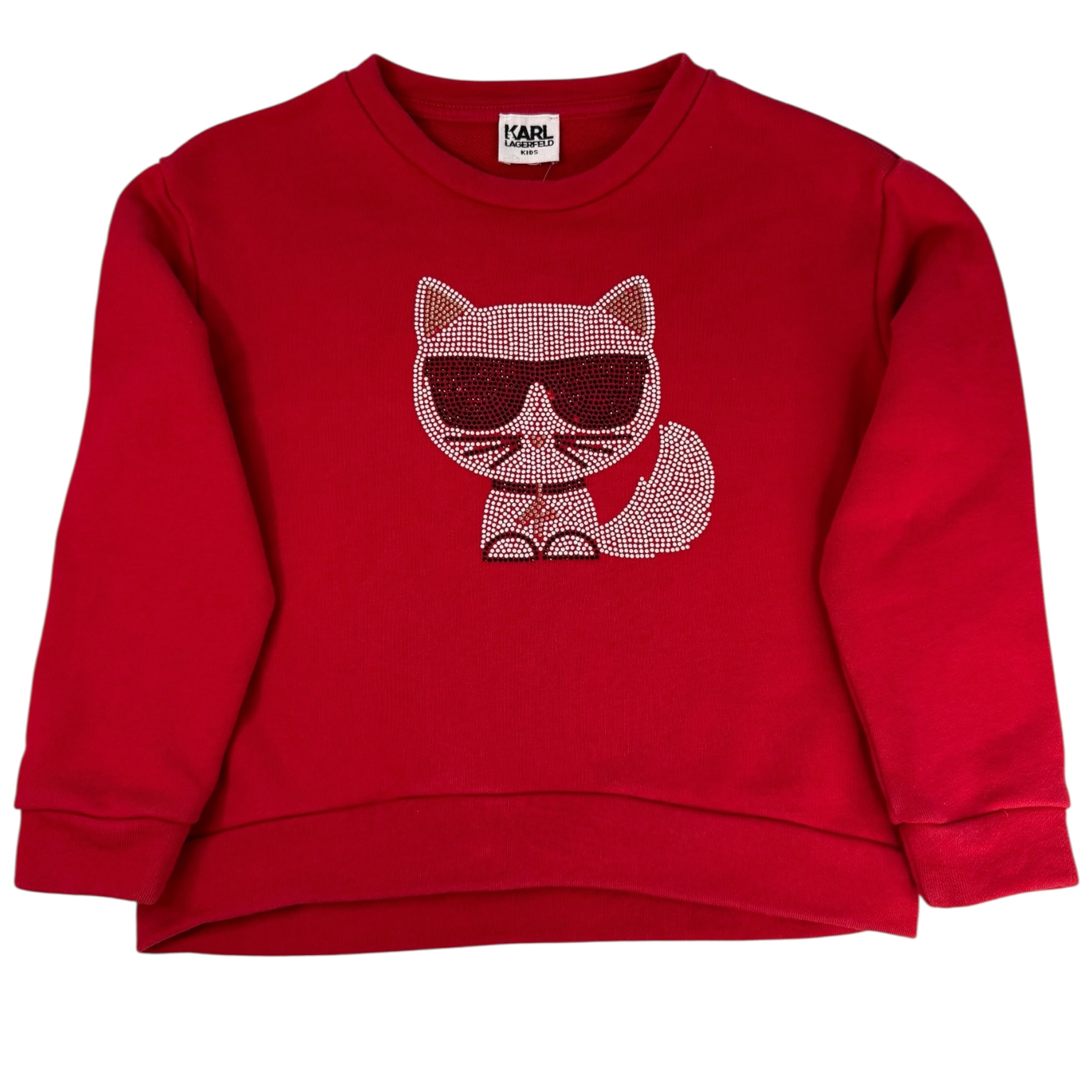 Červená mikina s kamínky Karl Lagerfeld