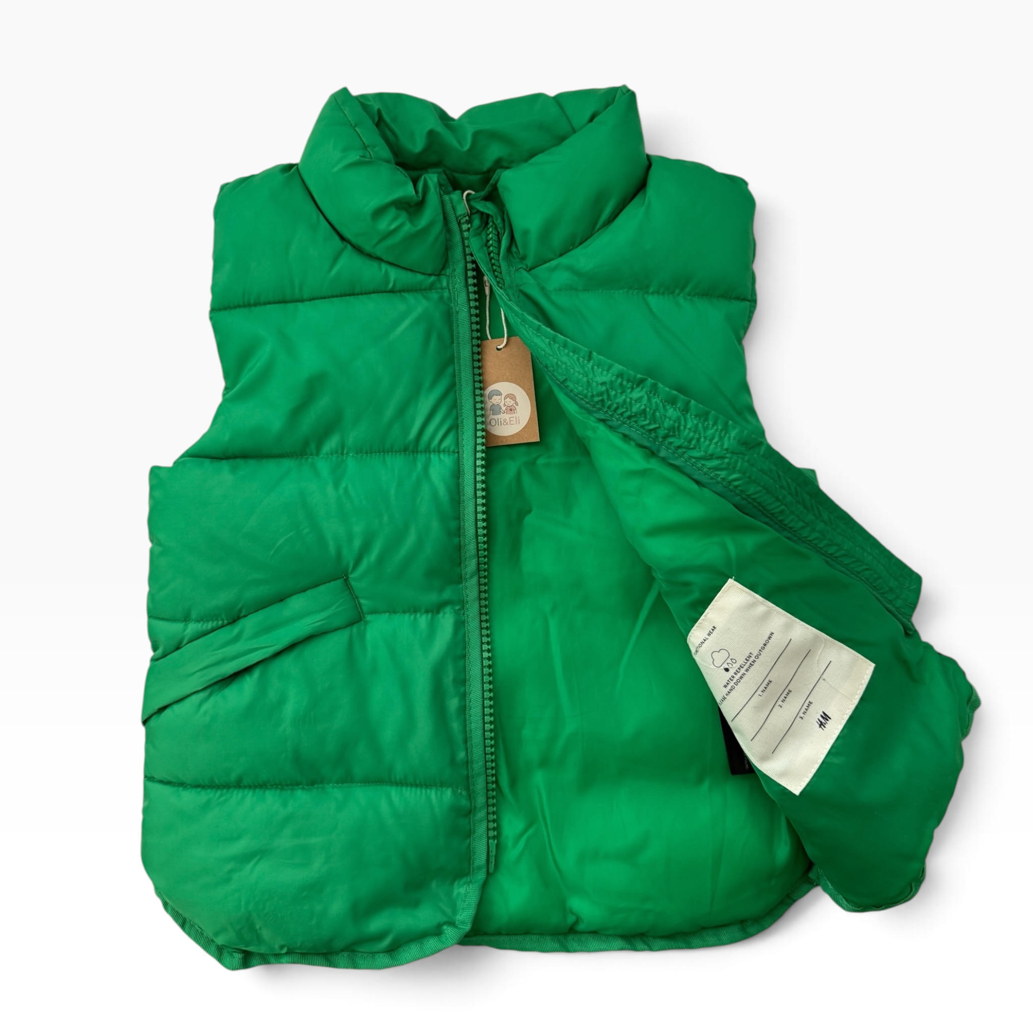 Zelená prošívaná vesta H&M