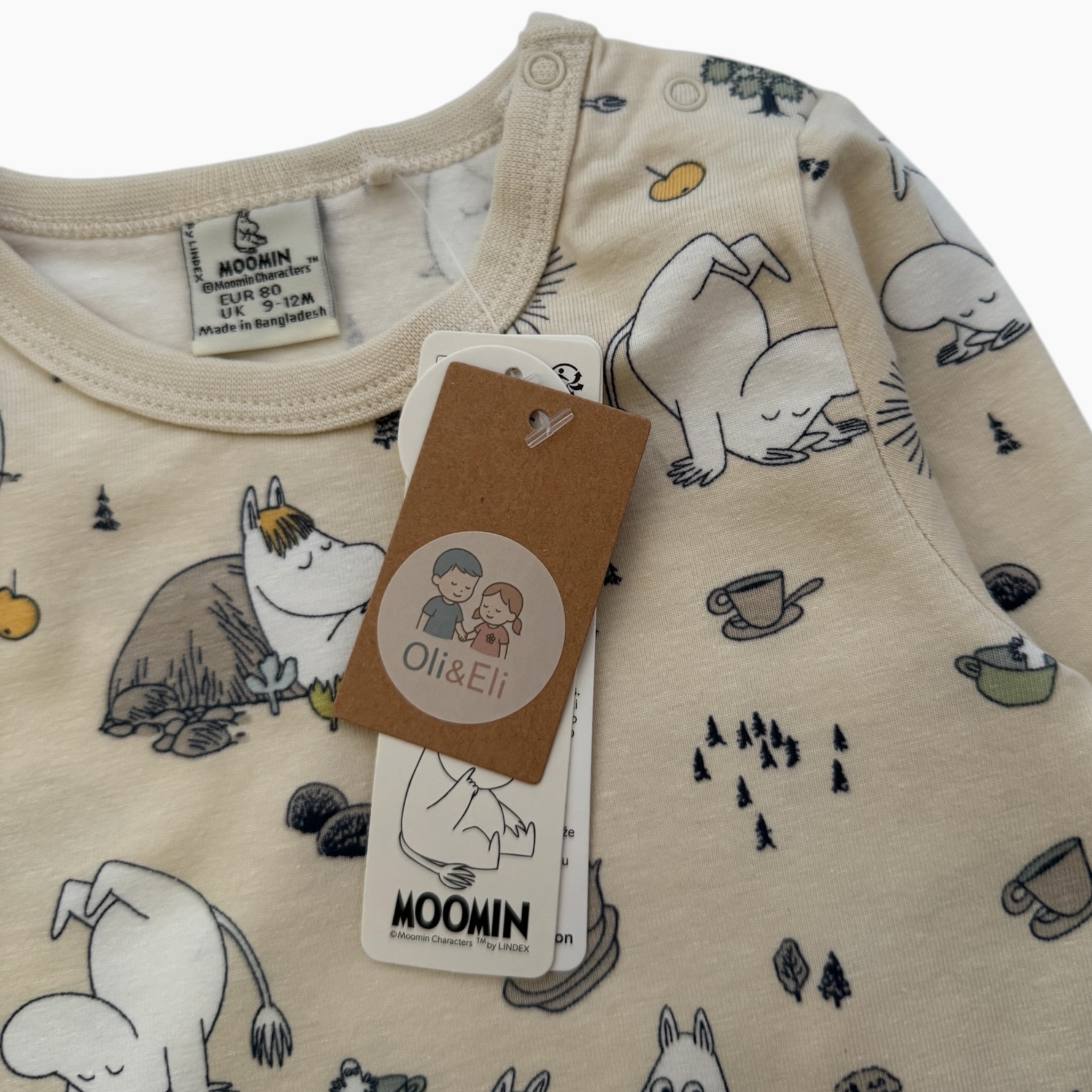 Krémové rostoucí body se vzorem moomin Lindex