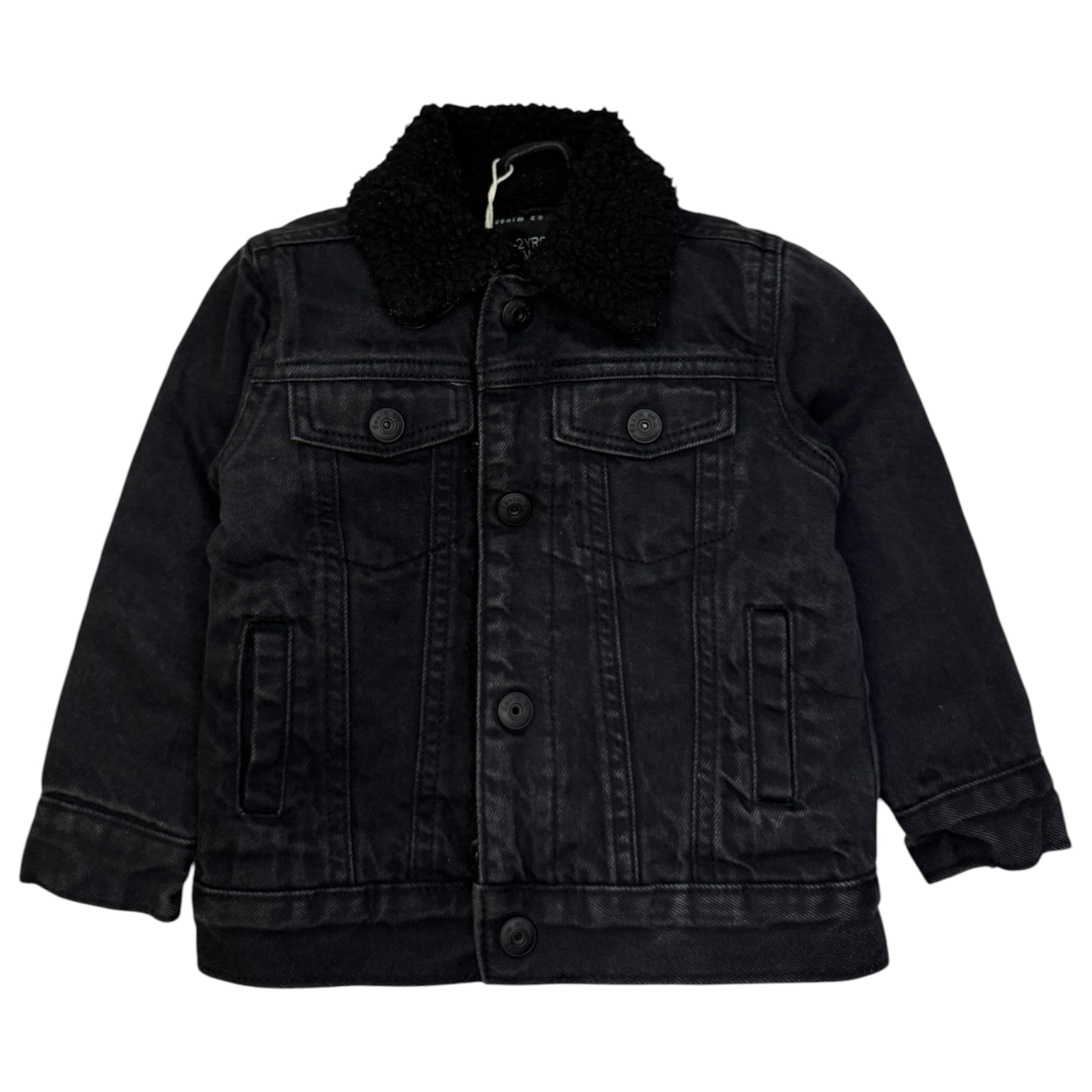 Tmavošedá riflová bunda s beránkem Denim Co