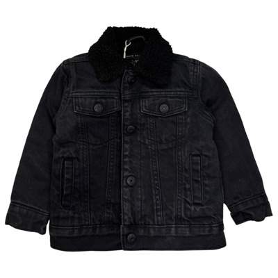 Tmavošedá riflová bunda s beránkem Denim Co