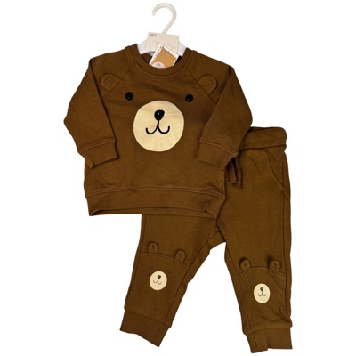 Set hnědé teplákové soupravy s medvědy H&M