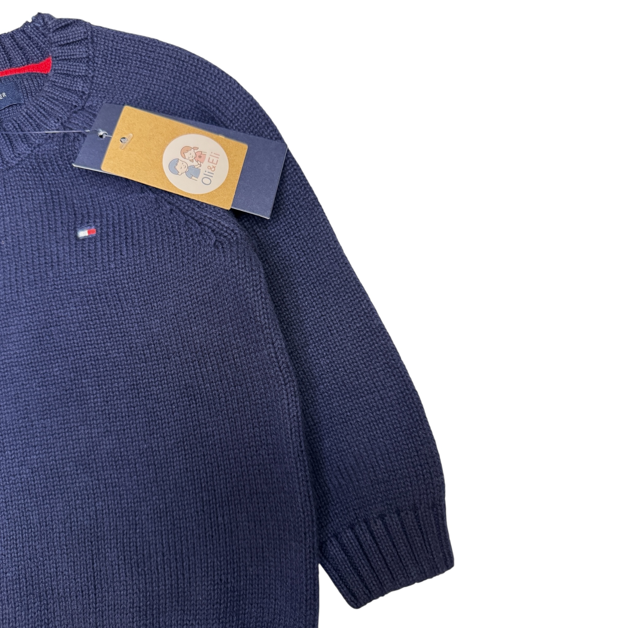 Tmavěmodrý pletený svetr Tommy Hilfiger