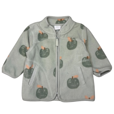 Světlezelená fleece mikina s jablíčky Next