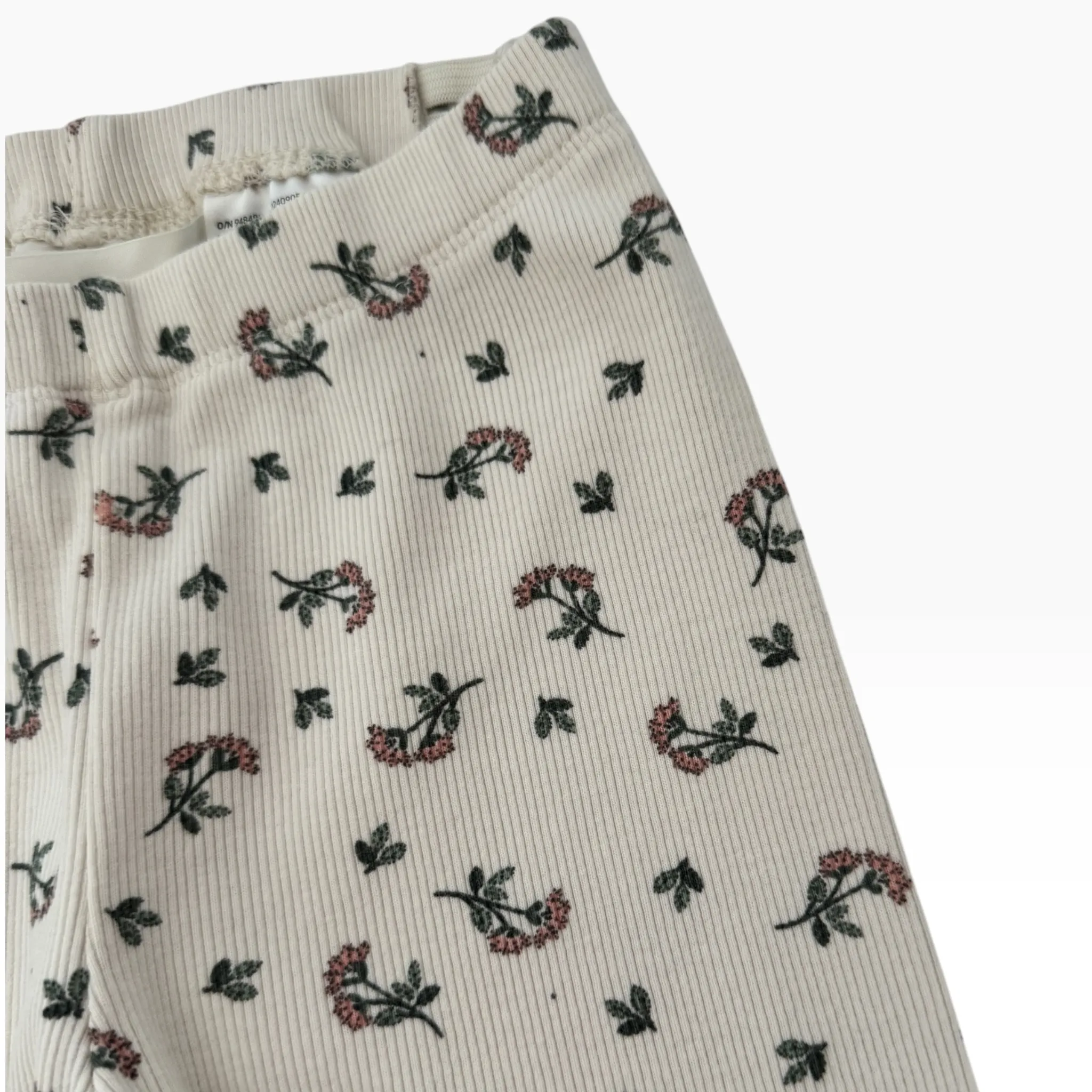 Smetanové žebrované legíny s motivem květin H&M ADORABLES