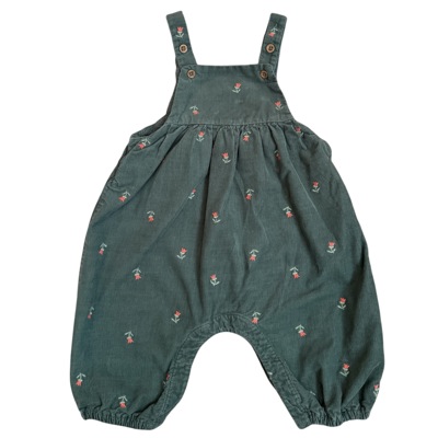 Tmavozelené manšestrové lacle s květy M&S