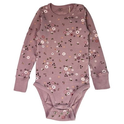 Lila žebrované body s květy Lindex