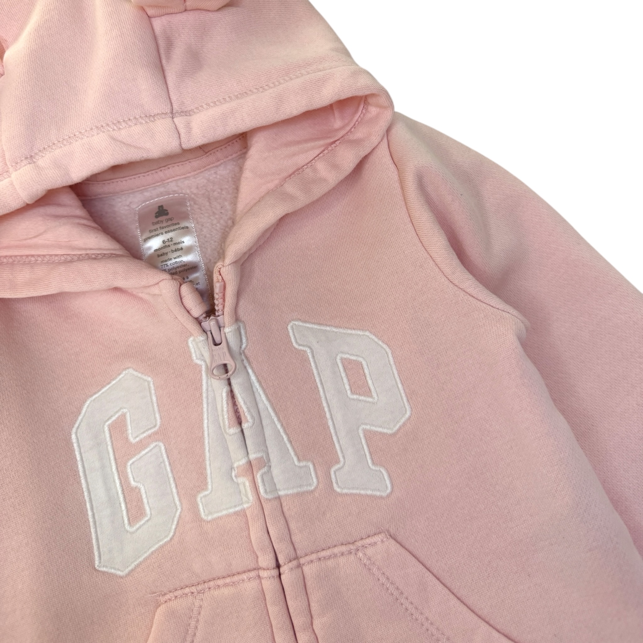 Růžový overal s kapucí a logem GAP