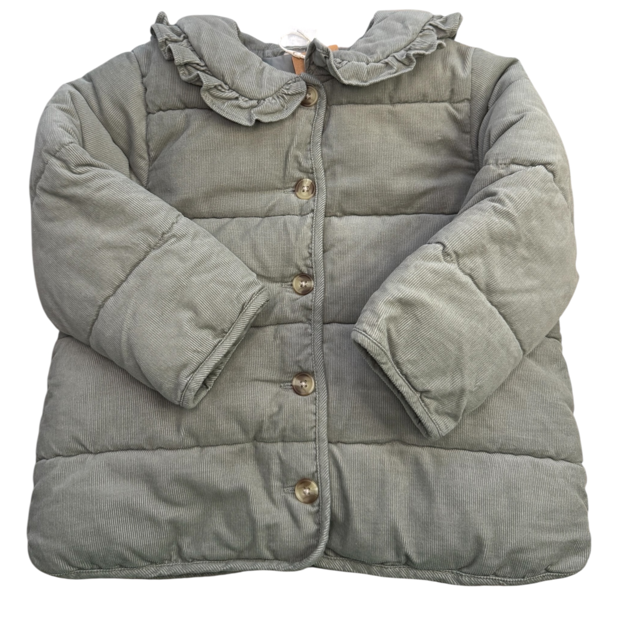 Khaki prošivaná bunda s límečkem H&M