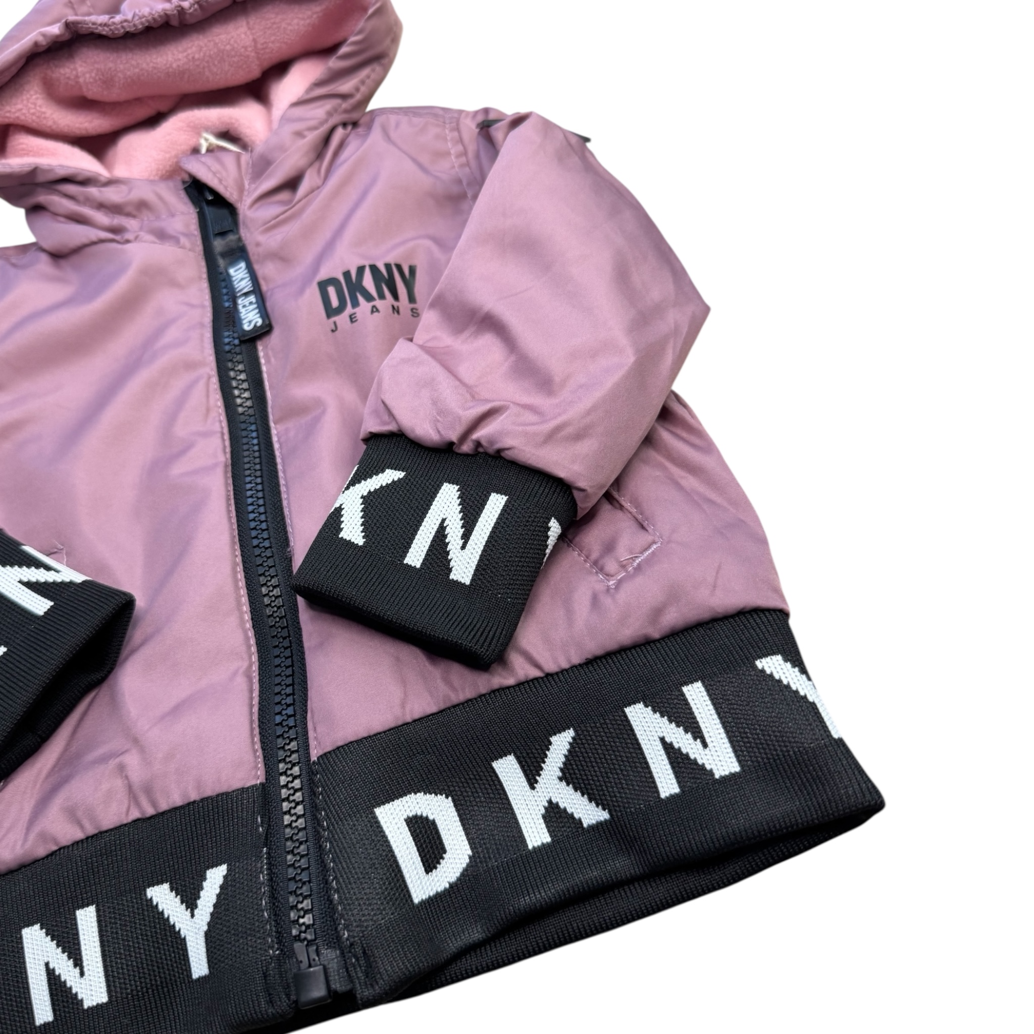 Růžová zateplená bunda DKNY