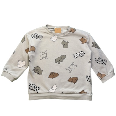 Béžová mikina medvědy a pejsky H&M