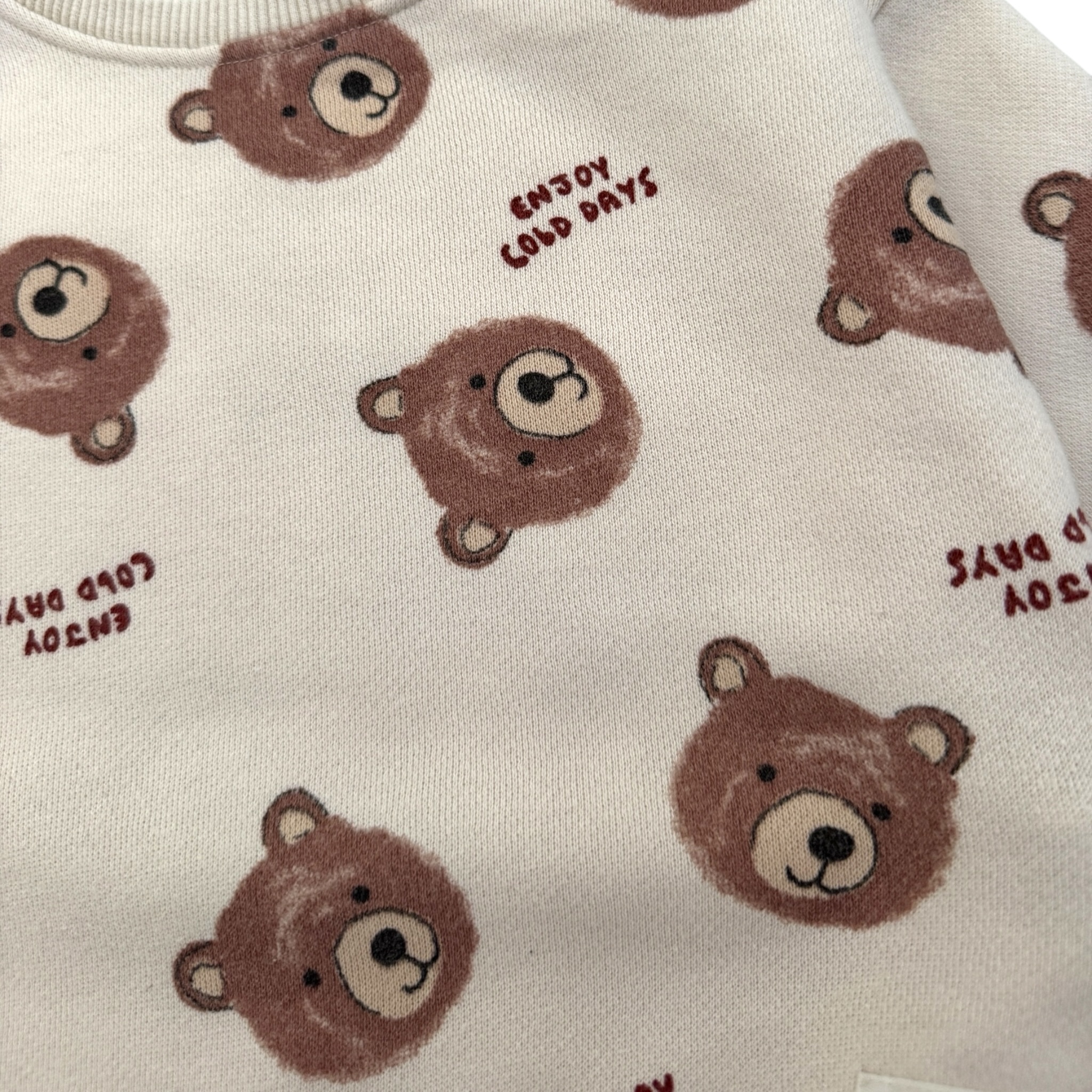 Béžová oversize mikkina s medvědy ZARA