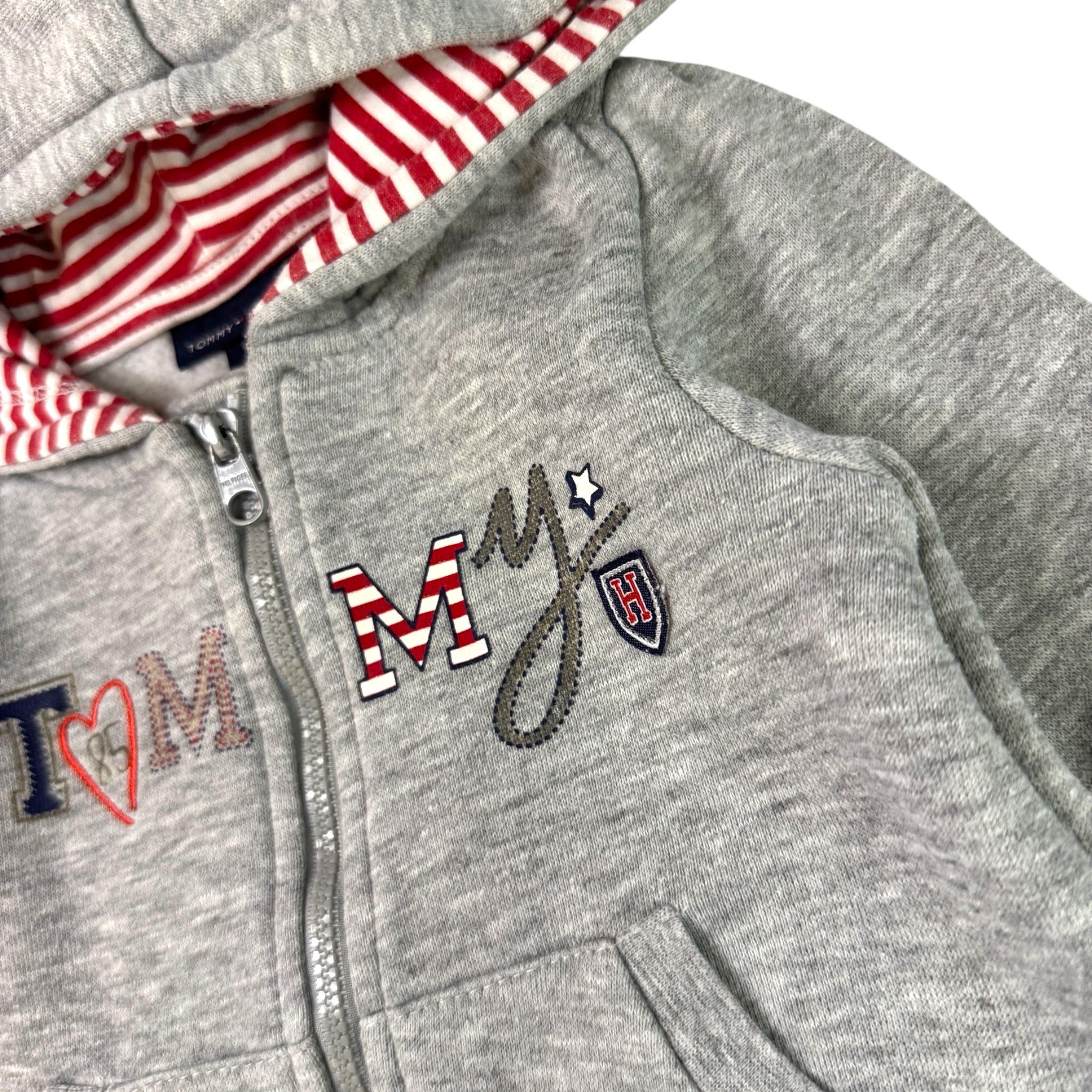 Šedá melírovaná mikina s logem Tommy Hilfiger