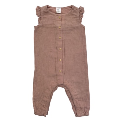 Růžový mušelínový overal H&M