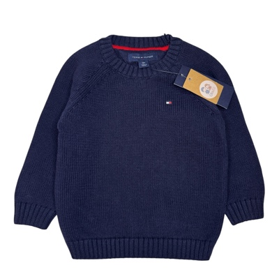 Tmavěmodrý pletený svetr Tommy Hilfiger