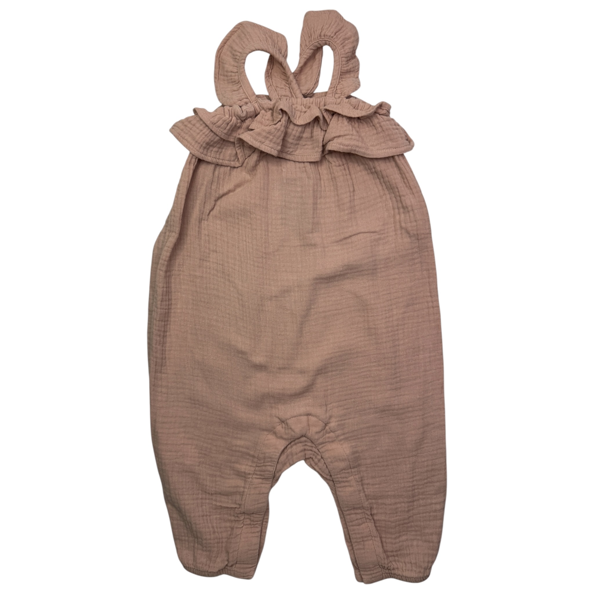 Růžový mušelínový overal H&M