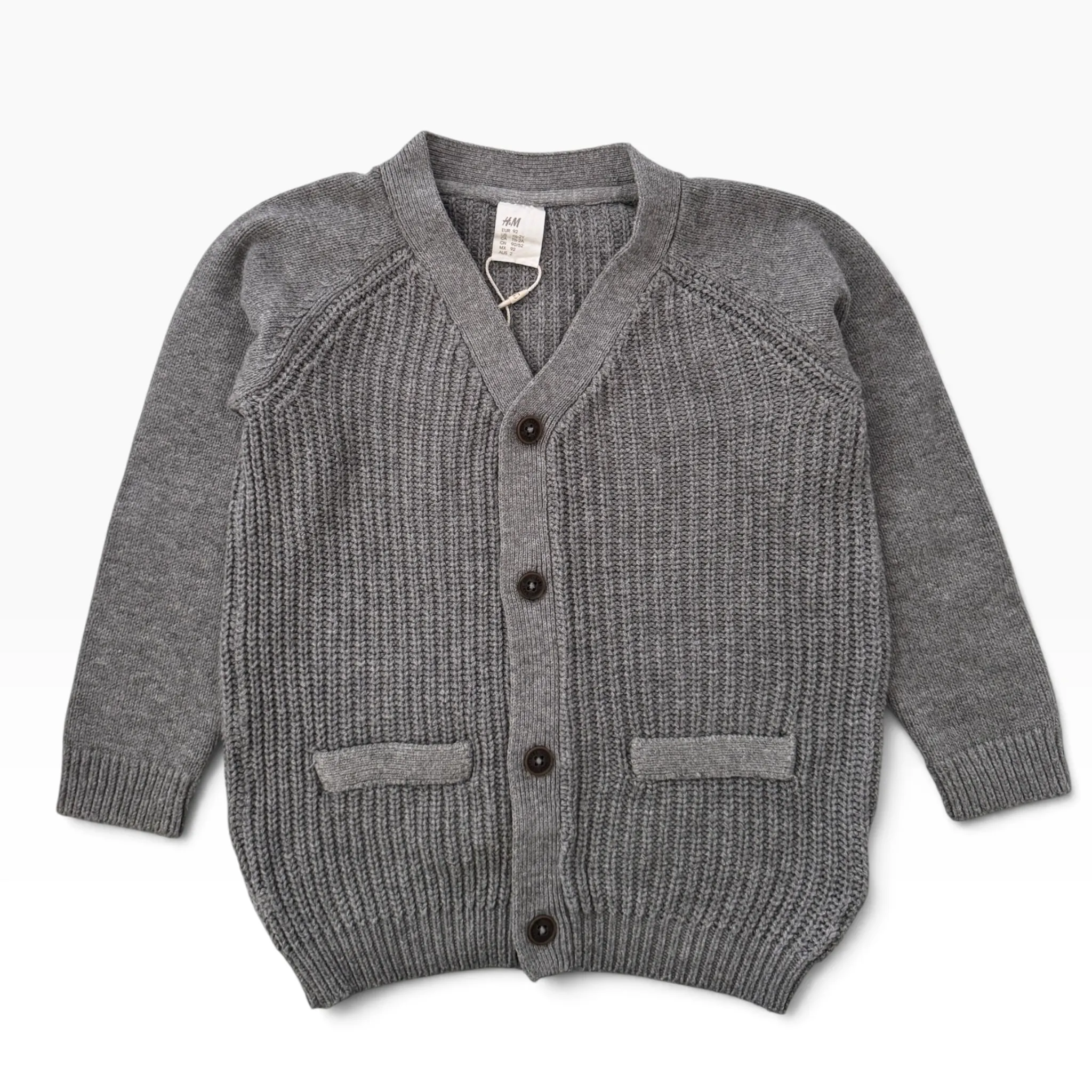 Šedý pletený svetr na knoflíky H&M