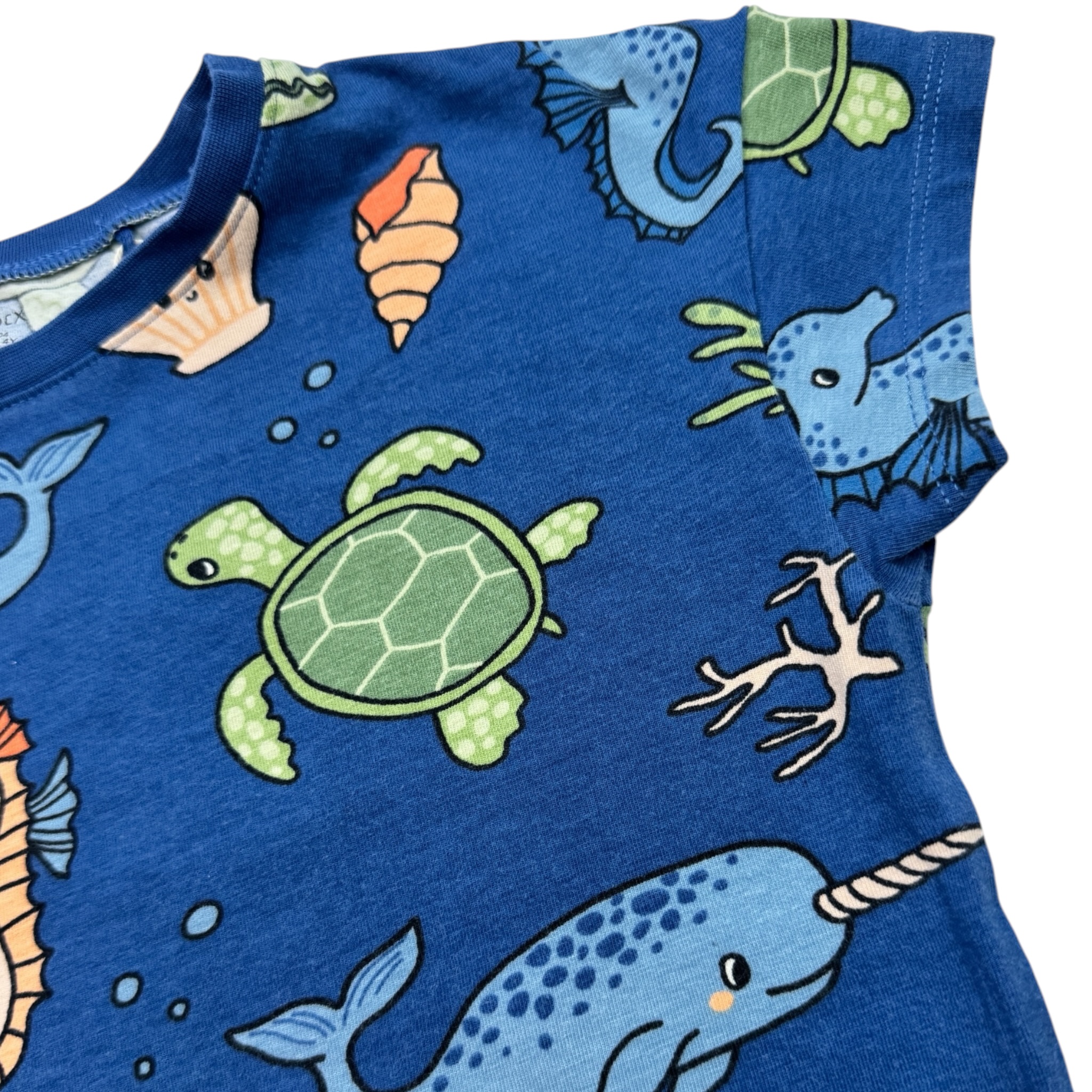 Modré oversize tričko s mořským motivem Lindex