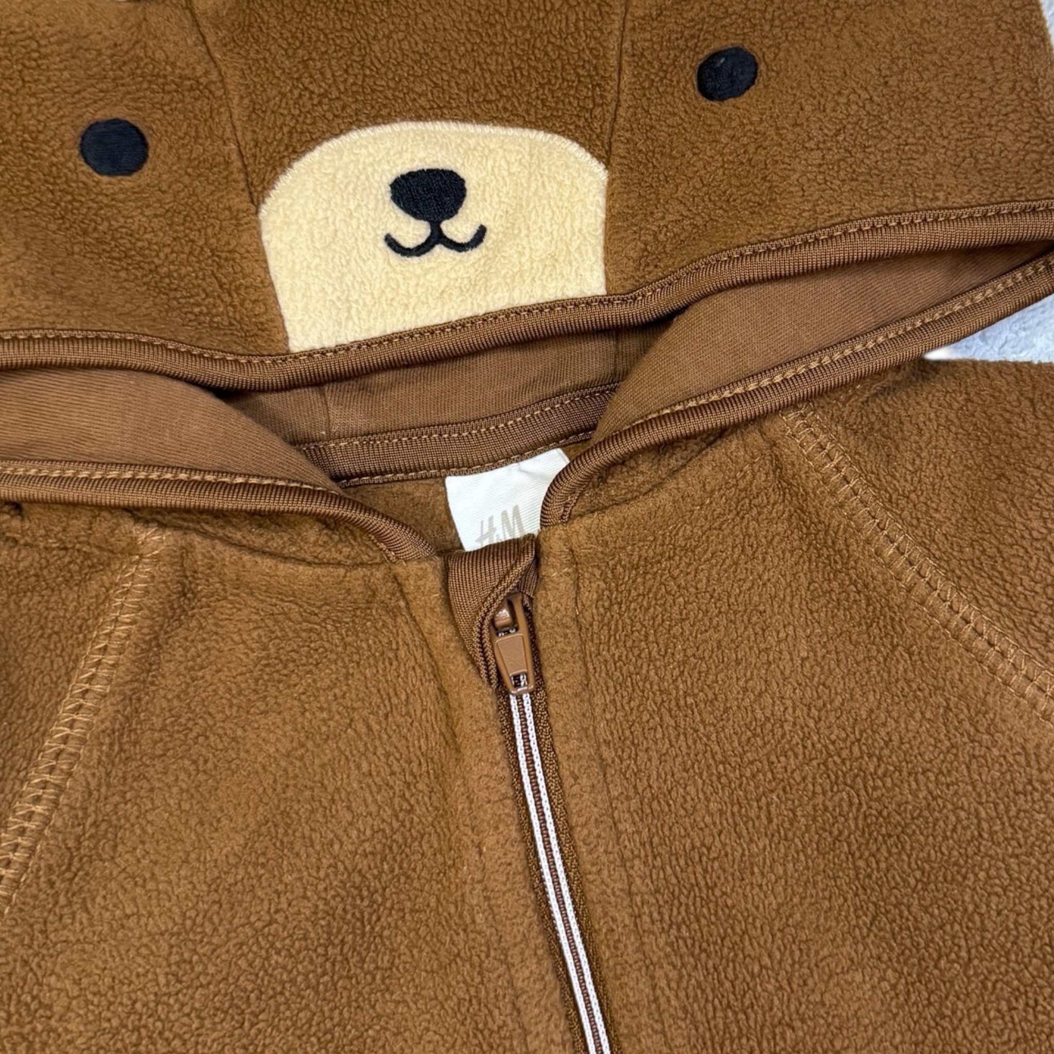 Hnědý fleece komplet s medvědem H&M