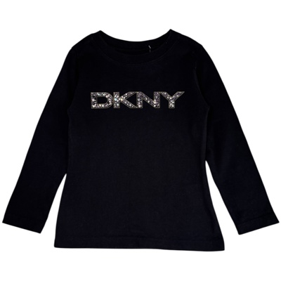 Černé triko s logem DKNY