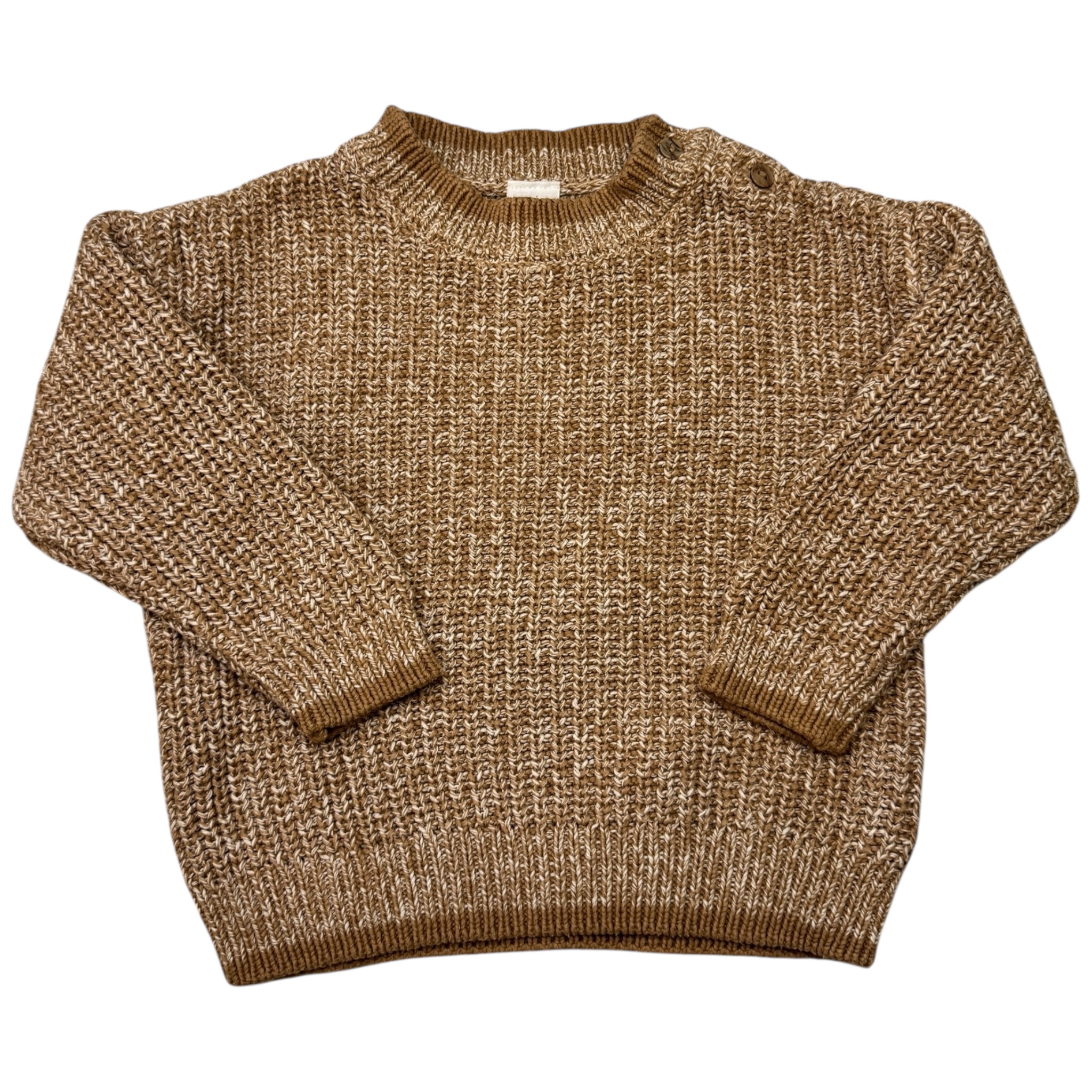 Hnědý pletený melírovaný svetr H&M