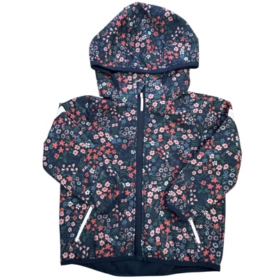 Tmavěmodrá softshellová bunda s květy H&M