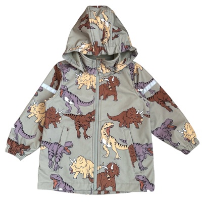 Zelená softshellová bunda s dinosaury Lindex