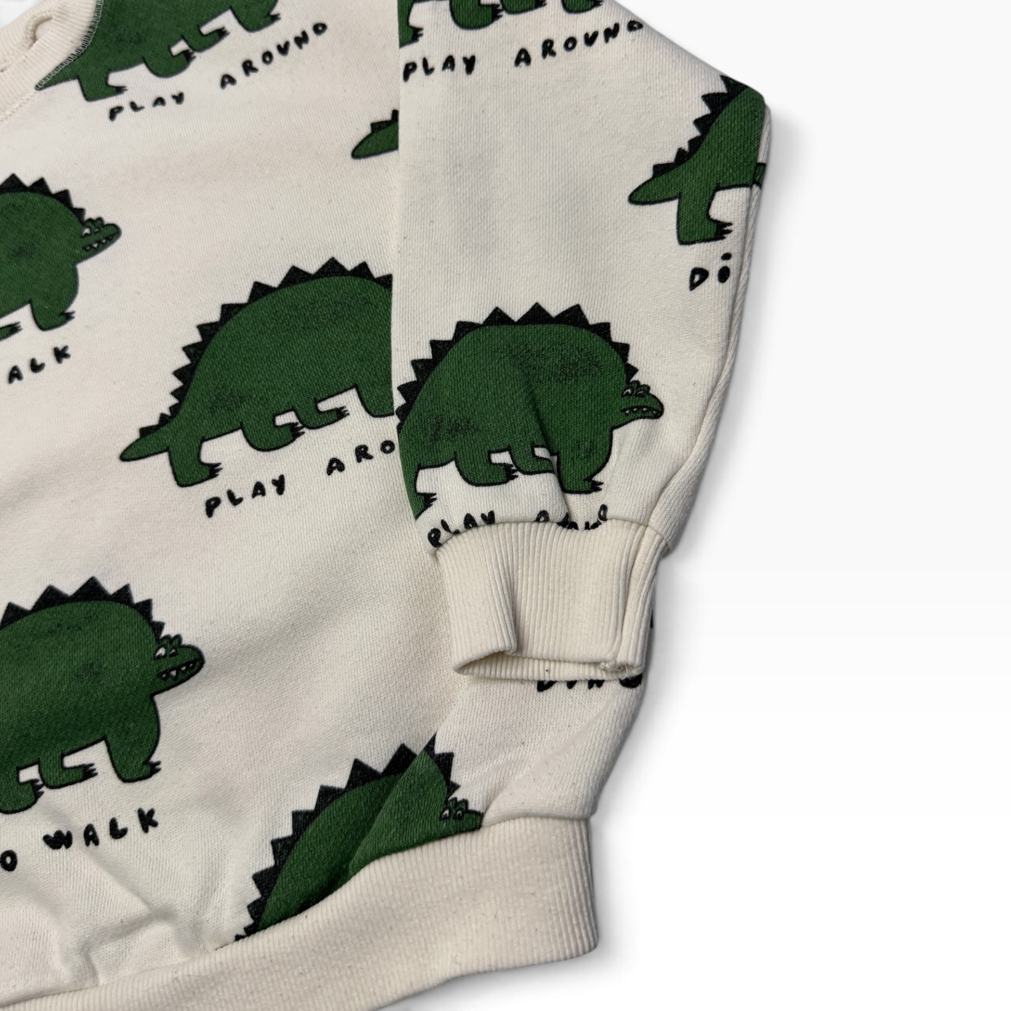 Smetanová oversize mikina s dinosaury ZARA