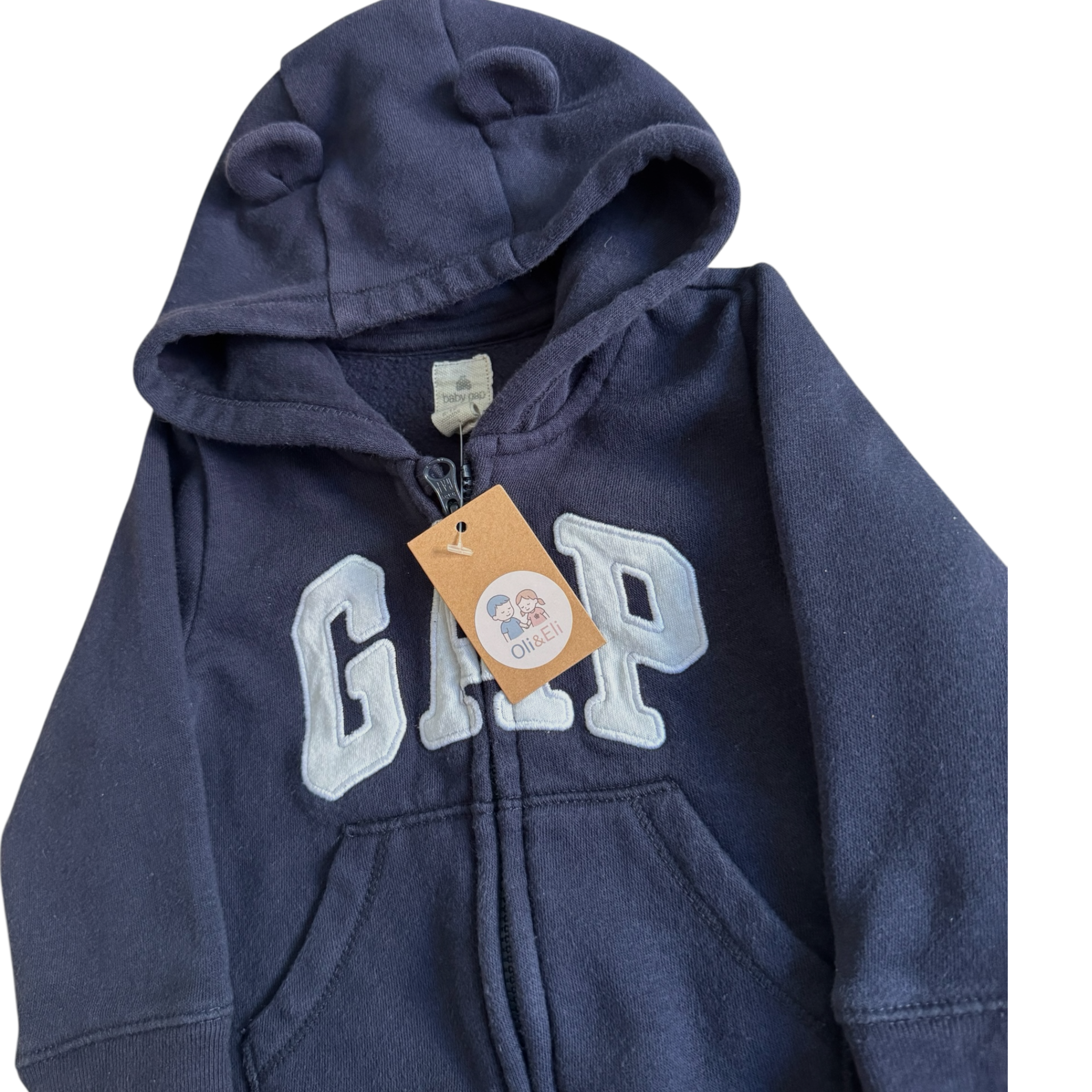 Tmavěmodrý teplákový overal na zip GAP