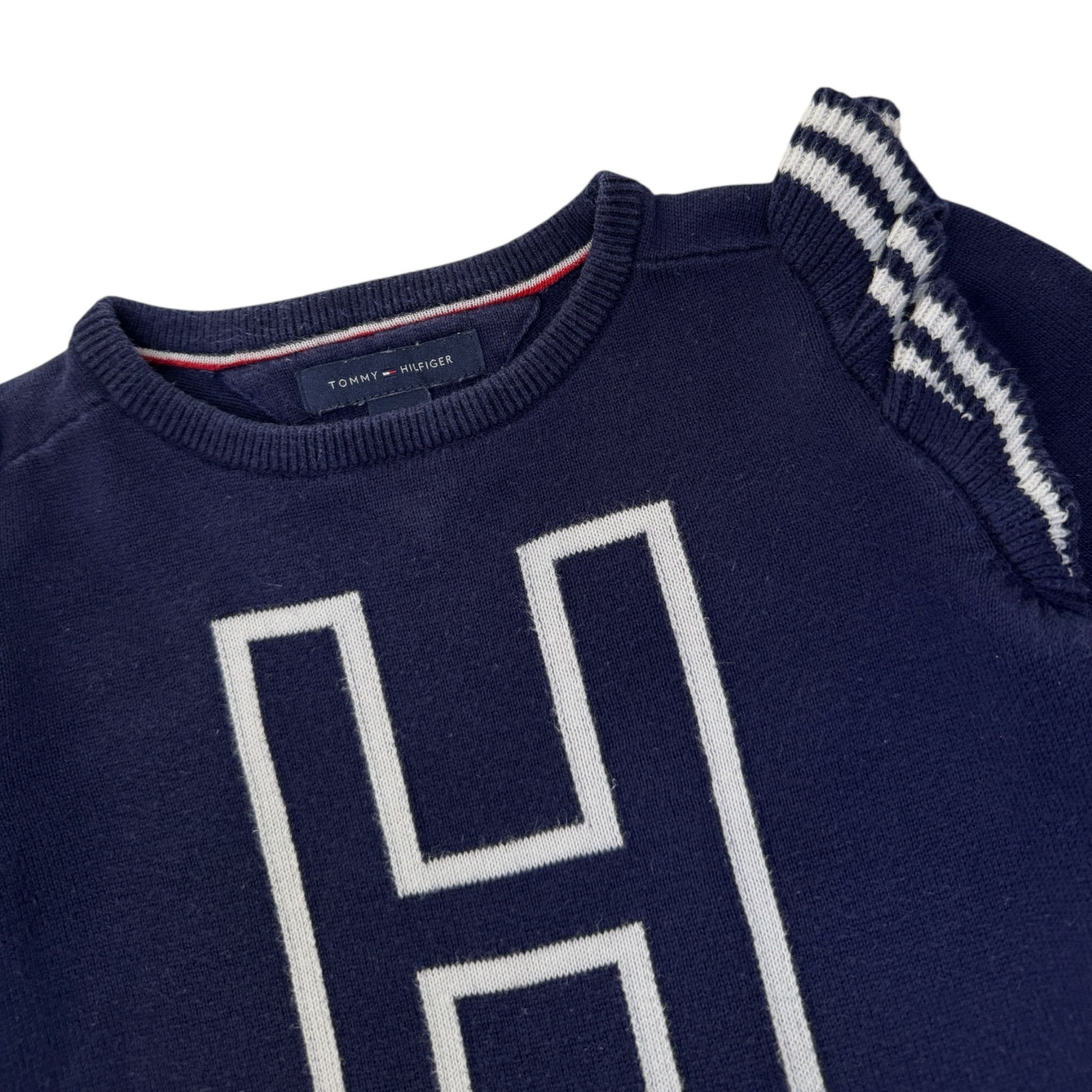 Tmavěmodré pletené šaty Tommy Hilfiger