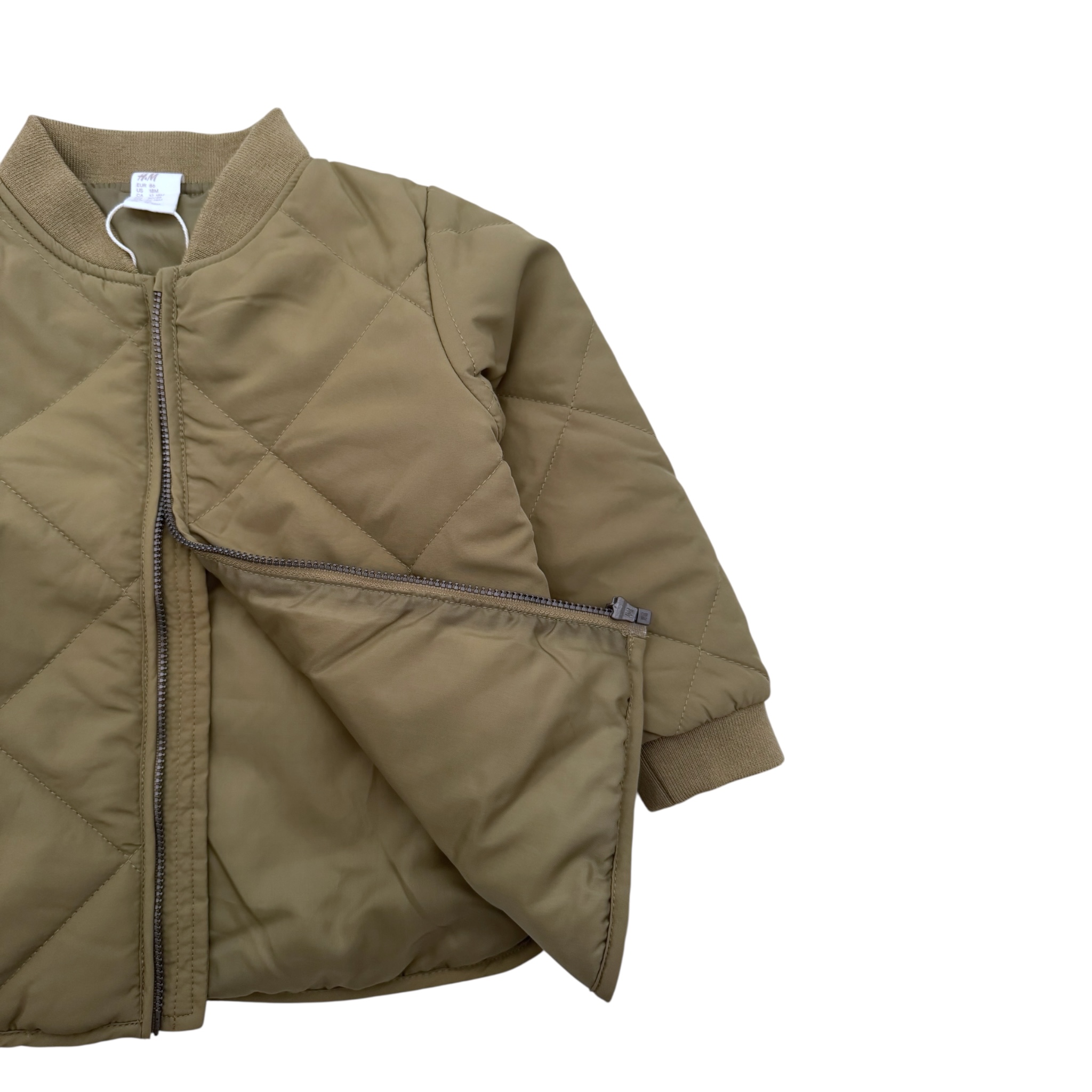 Khaki prošívaný bomber H&M 