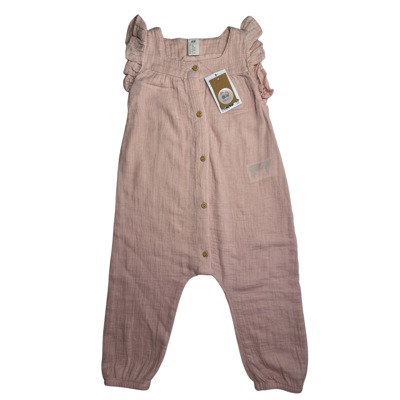 Růžový mušelínový overal s volánky H&M