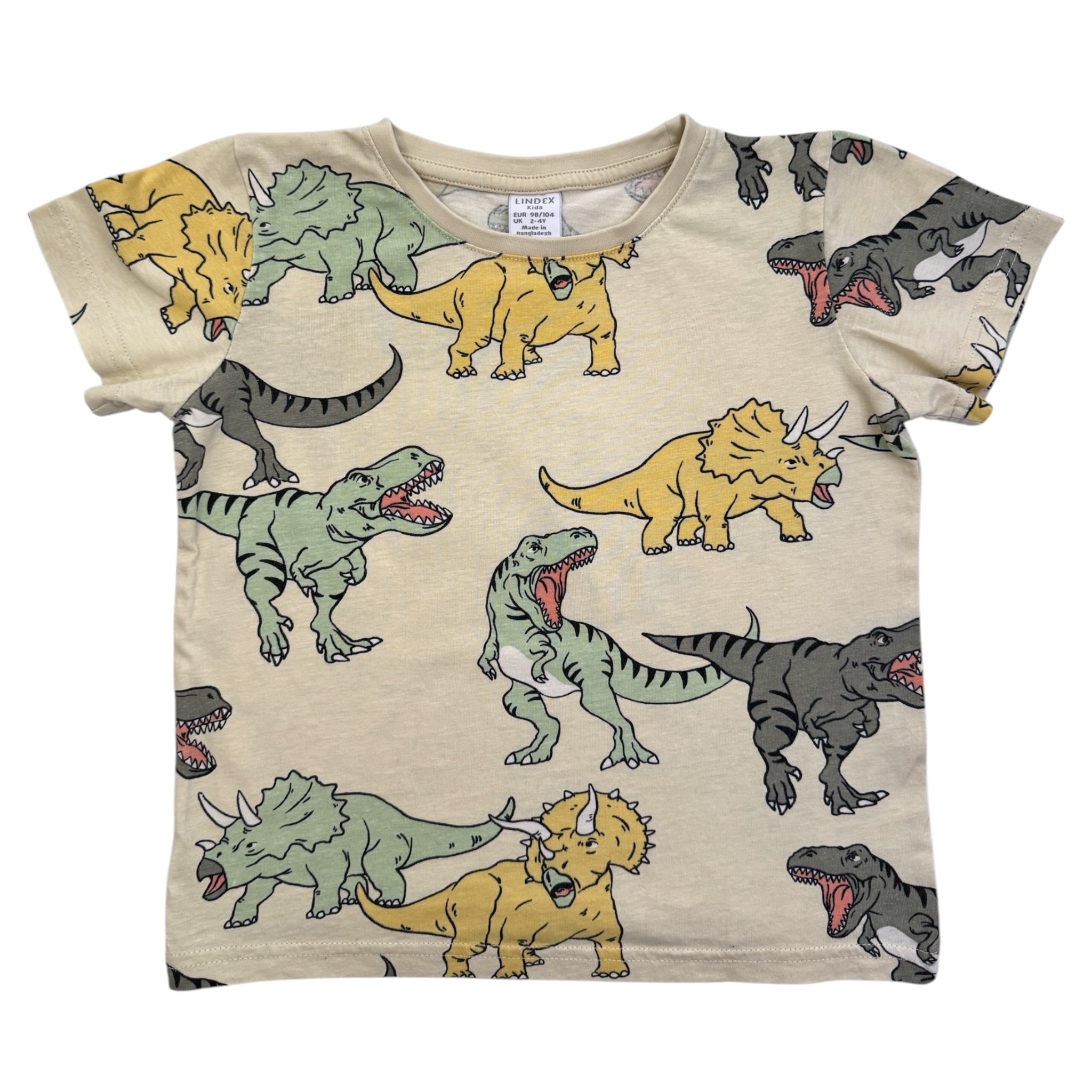 Béžové tričko s motivem dinosaurů Lindex