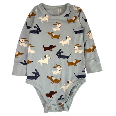 Modré rostoucí body s pejsky Lindex