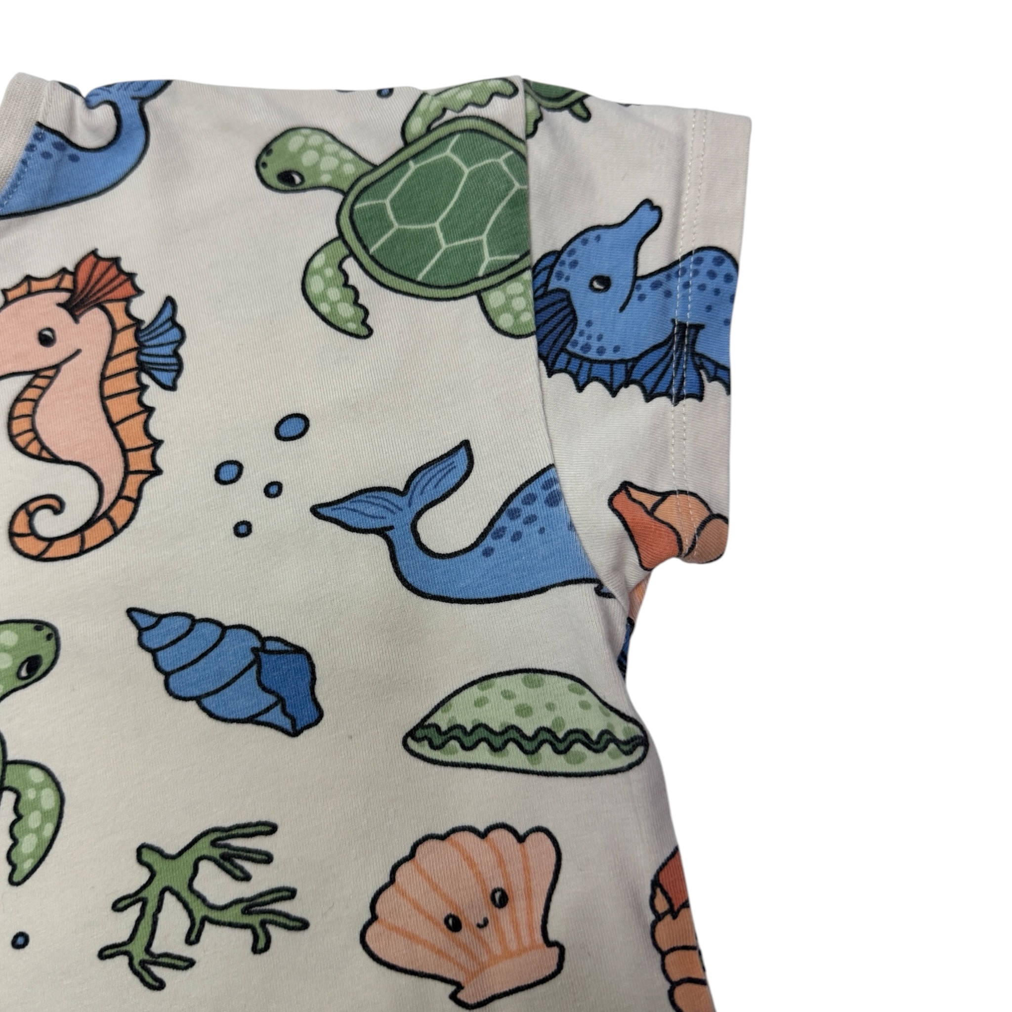 Krémové oversize tričko s mořským motivem Lindex
