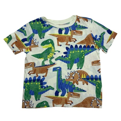 Bílé tričko s motivem dinosaurů H&M