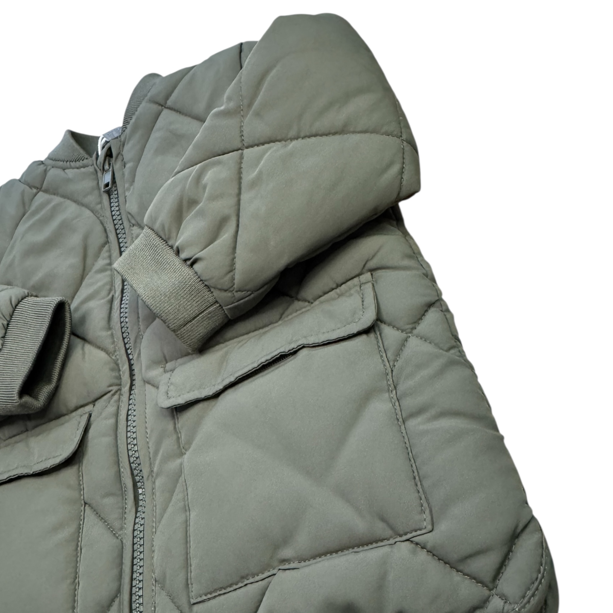 Khaki prošívaný bomber a kapsami H&M