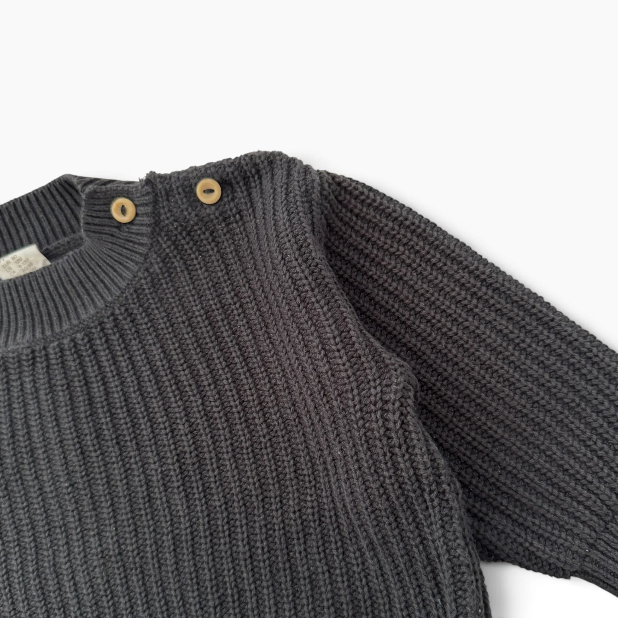 Tmavěšedý pletený oversize svetr H&M