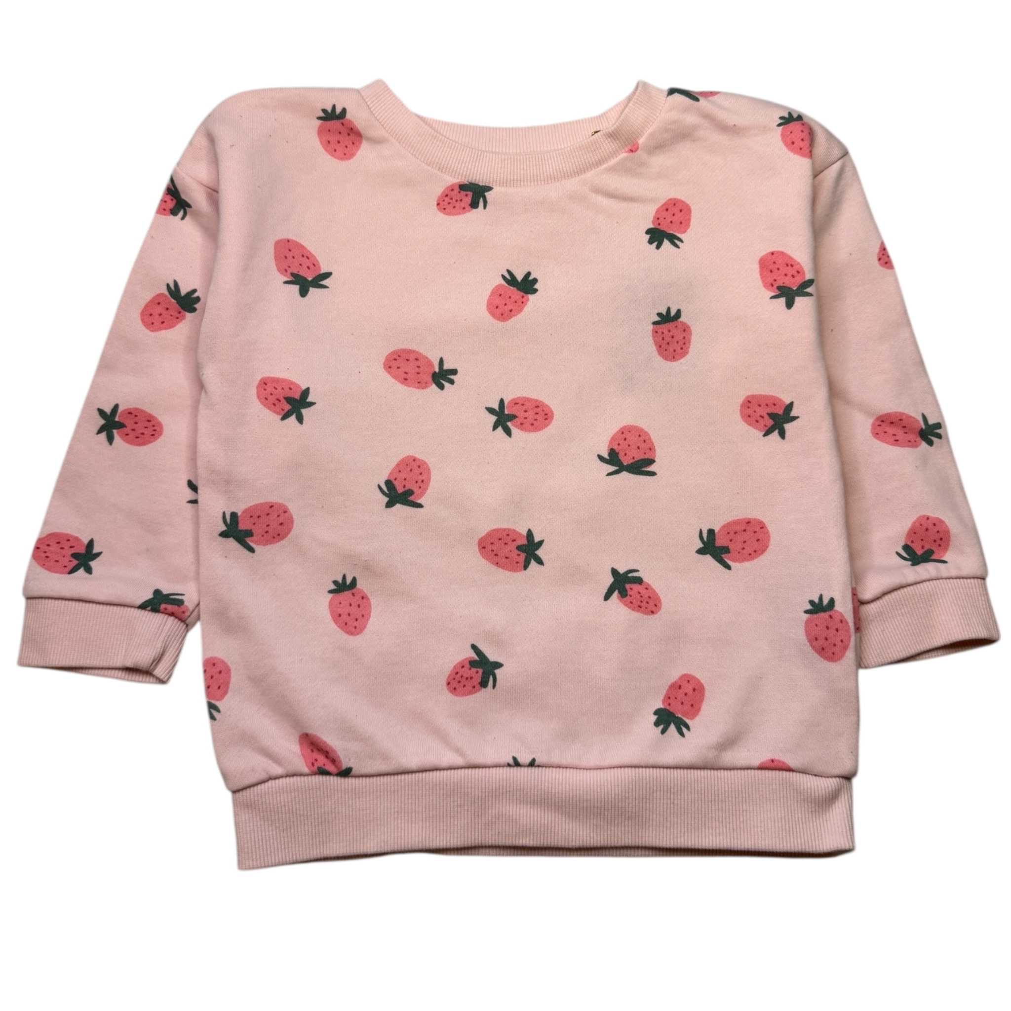 Růžová mikina se vzorem jahod PRIMARK