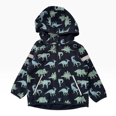 Tmavěmodrá softshellová bunda se vzorem dino H&M