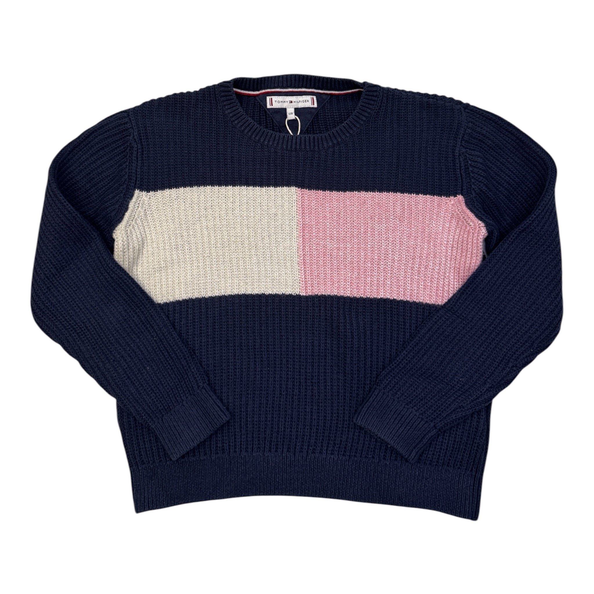Tmavěmodrý pletený svetr Tommy Hilfiger