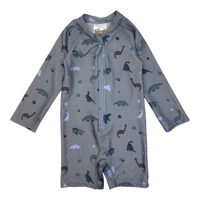 Modrý plavkový UV overal s motivem dinosaurů H&M