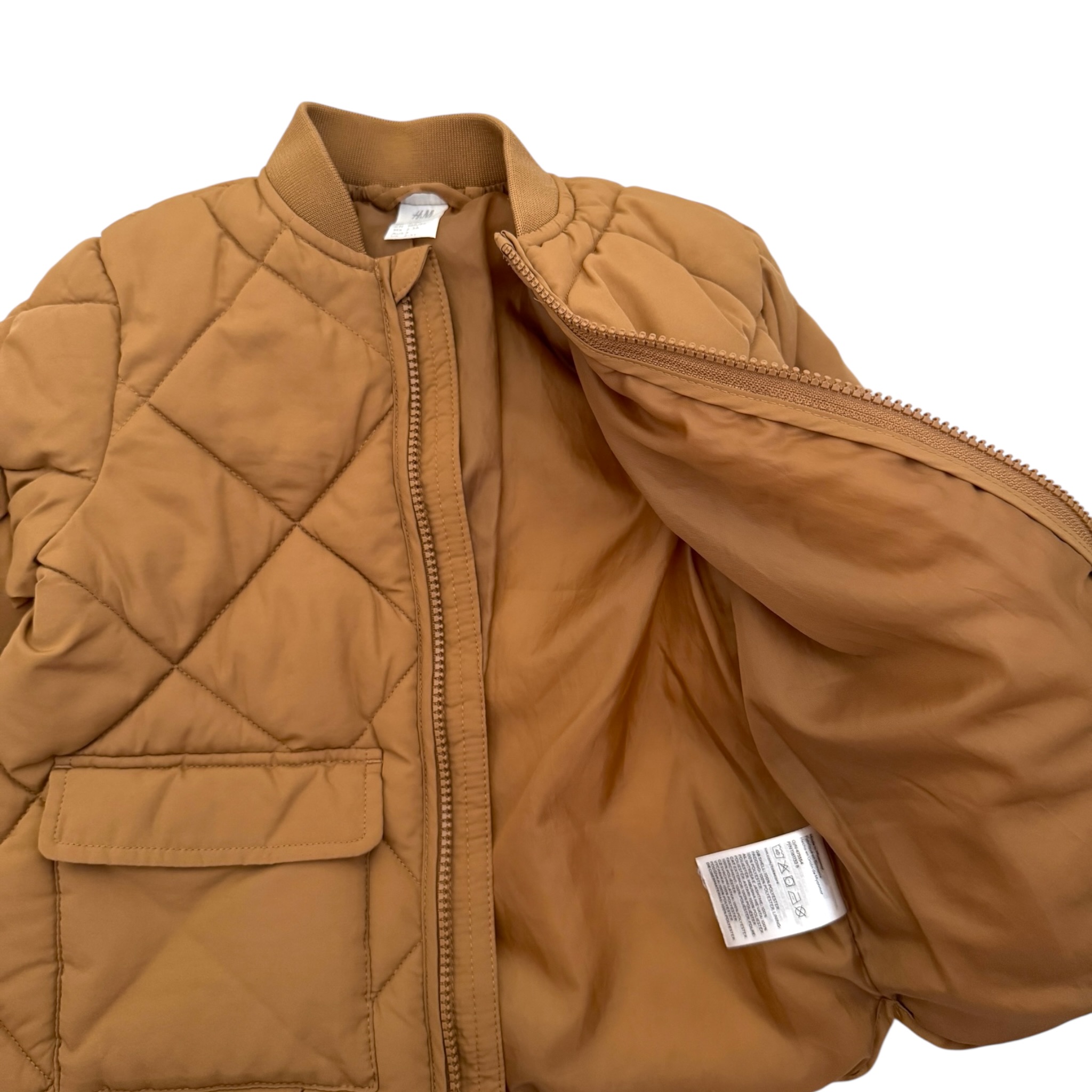 Hnědý prošívaný bomber H&M