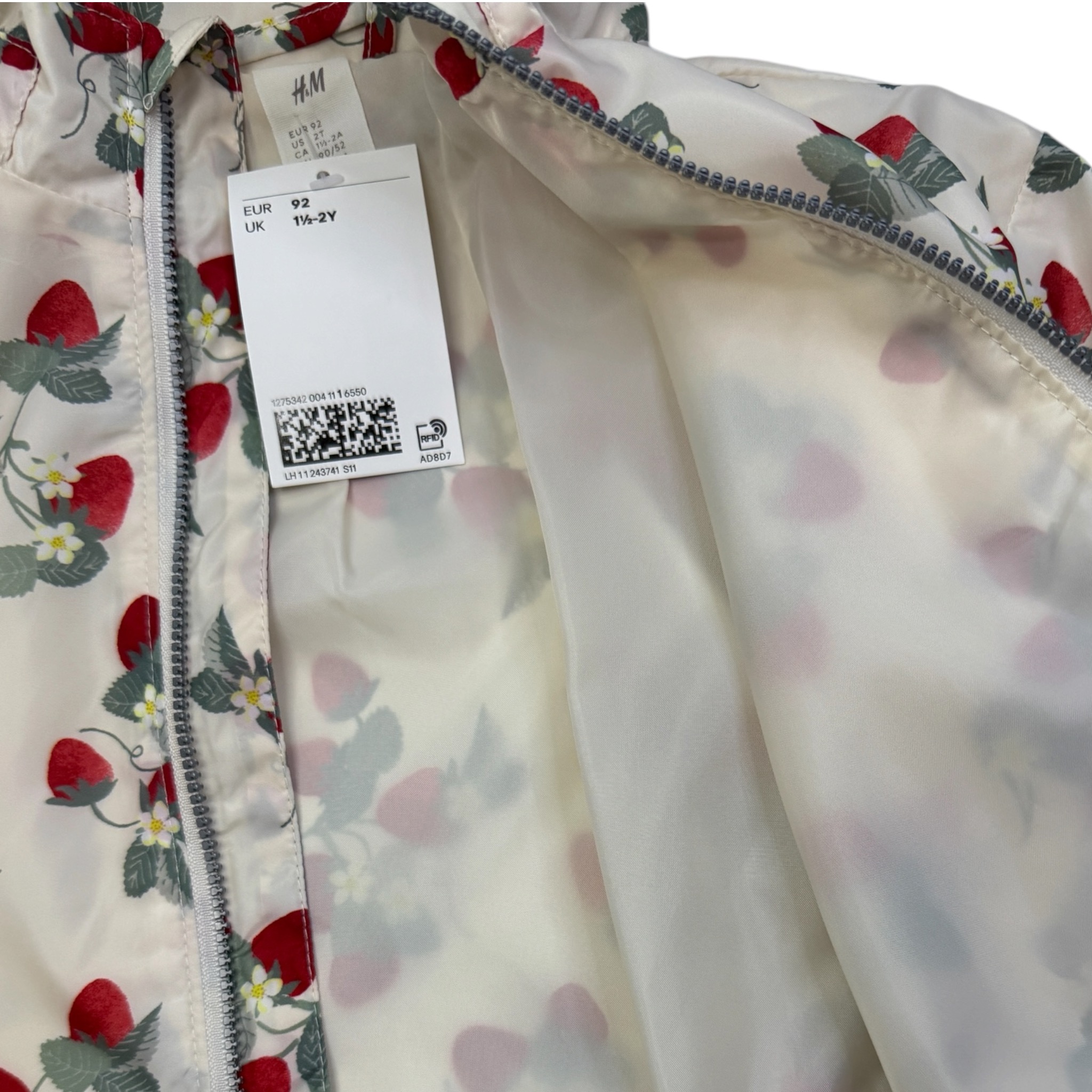 Smetanová větrovka s motivem jahod H&M