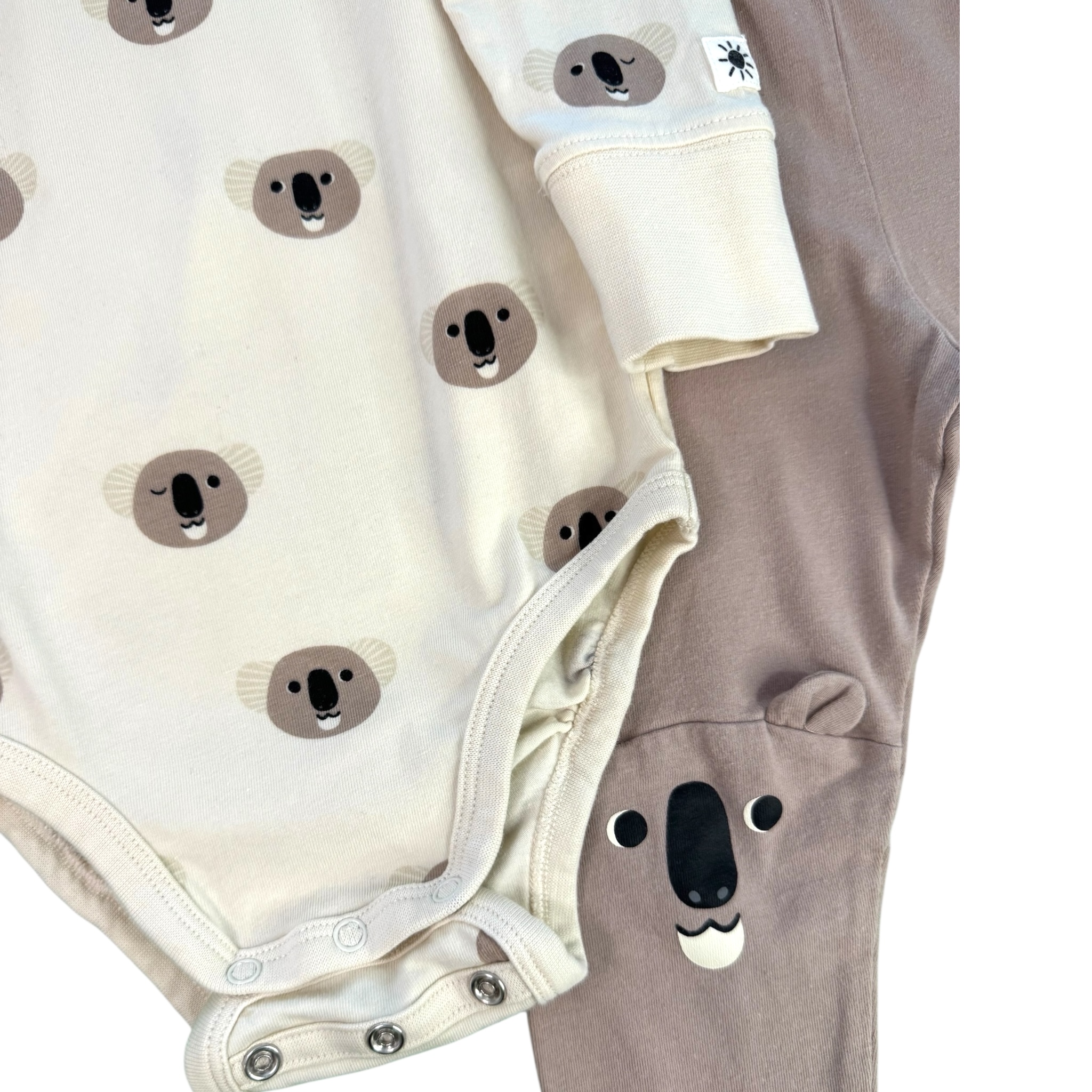 Set krémové body koaly a béžové legíny Lindex