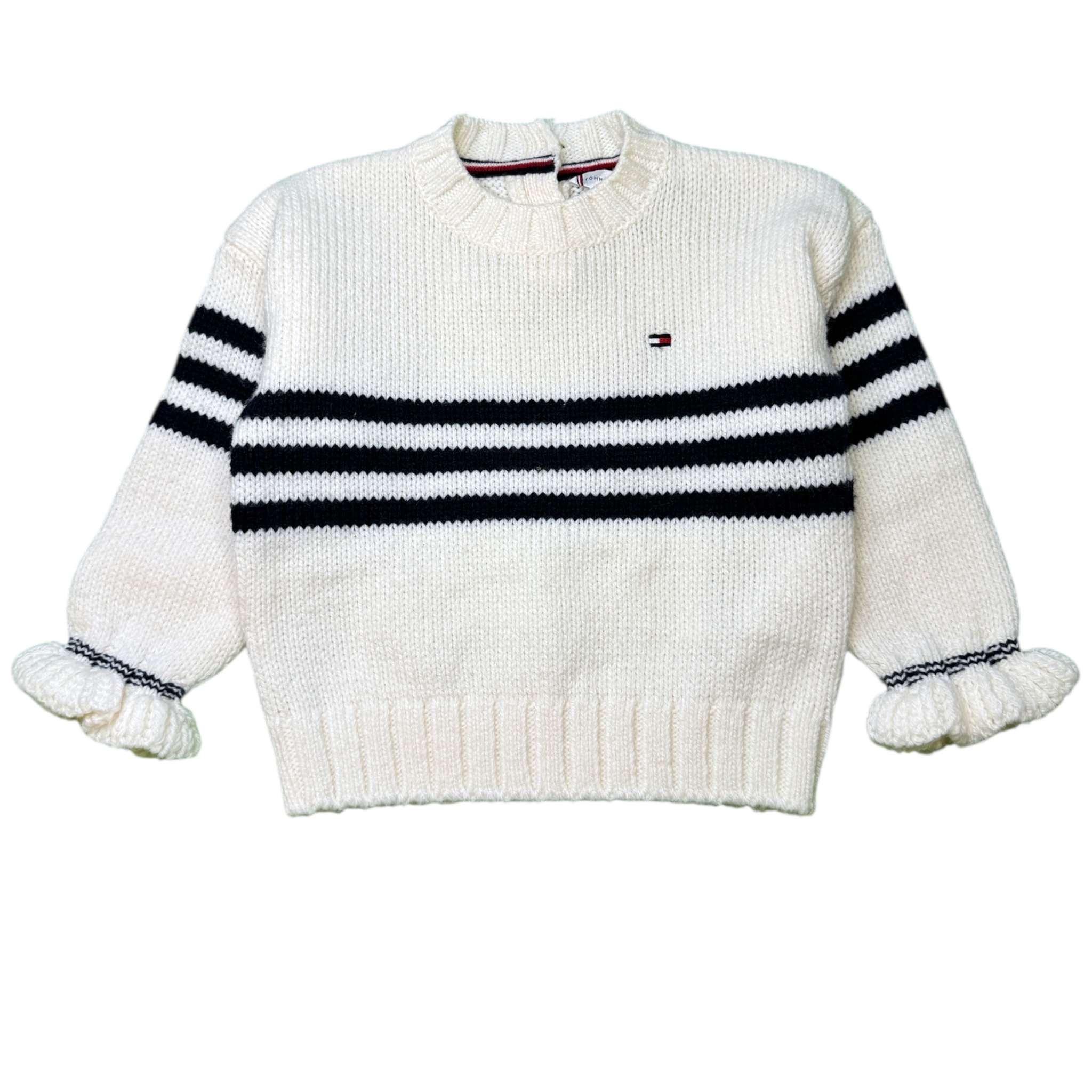 Smetanový pletený pruhovaný svetr Tommy Hilfiger